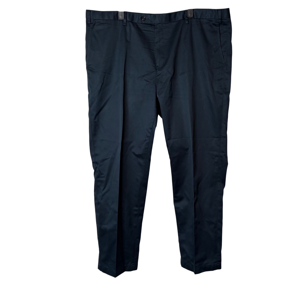 Jos. A Bank Traveler Chinos Mens 44x30 Navy Blue Flat Front Cotton Pants RN31608